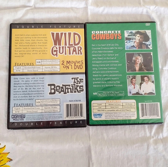 🌻 $5! DVDs: Beatniks, Wild Guitar, Concrete Cowboys - Picture 2 of 2